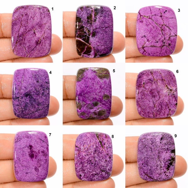 Natural Stichtite Gemstone Cabochon Cushion Shape Loose Stone for Making Jewelry, Purple Stichtite Cabochon