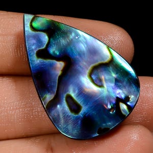 Concha de abalone natural superior redonda oval lágrima cabochão extravagante, parte traseira lisa de alta qualidade, esmalte à mão pedra preciosa solta, concha de paua