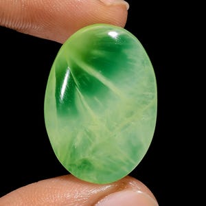 Natuurlijke prehniet edelsteen geelgroene prehniet cabochon platte achterkant prehniet edelsteen prehnietsteen uit Australië