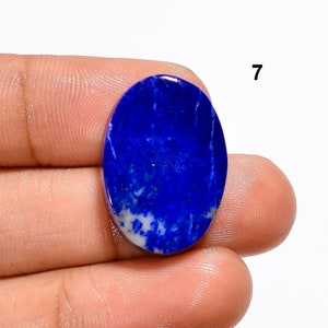 Piedra preciosa de lapislázuli azul pulida a mano con parte posterior plana y cabujón de cristal de lapislázuli natural para hacer joyas