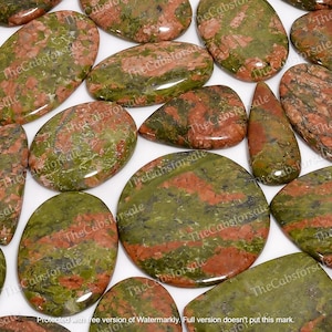 Natural Unakite Jasper Cabochon, Unakite Pendant Loose Gemstone, Wholesale Jasper, Bulk Stones For Jewelry Making, Sizes 15mm to 45mm