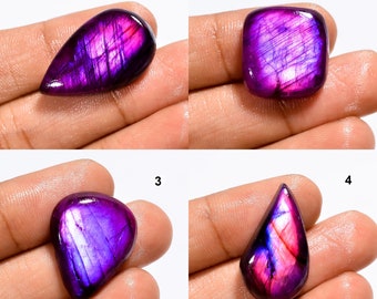 Purple Dyed Labradorite Gemstone Cabochon Heated Purple Labradorite Stone for Making Jewelry, Pink Labradorite Cabochon