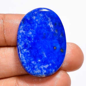 Pietra preziosa naturale di lapislazzuli blu con retro piatto, pietra preziosa ovale a forma di goccia, pietra di lapislazzuli blu cabochon