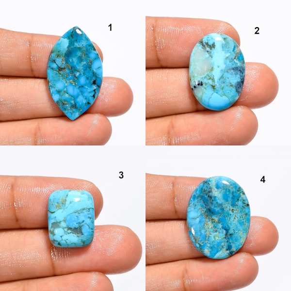 Arizona Kingman Türkis Cabochon Blau Arizona Türkis Edelsteine, flache Rückseite, Handpolitur, Kingman Kupfer-Türkis-Cabochon