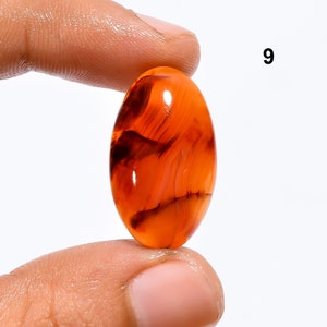 Rare Carnelian Gemstone Cabochon Teardrop Oval Fancy Shape Cabochon, Polished Red Carnelian Crystal, Natural Orange Carnelian