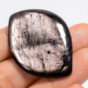 Pedra preciosa natural de hiperstênio, pedra de hiperstênio polida à mão, cabochão de cristal de hiperstênio para fazer joias e artesanato