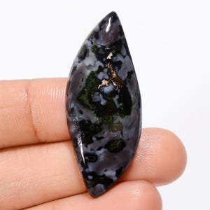 Indigo Gabbro Stone Natural Mystic Merlinite Cabochon Hand Polish Flatback Gemstone for Jewelry Making
