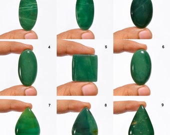 Cabochon en jade vert naturel à dos plat, pierres précieuses en vrac polies à la main, cabochon vert