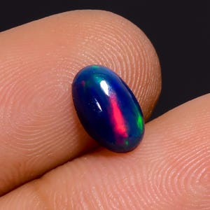 Natural Ethiopian Black Opal Cabochon Loose Gemstone Black Fire Opal Cabochon