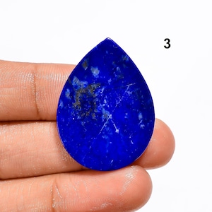 Natürliche Lapislazuli Kristall Hand poliert Flach Edelstein Blau Lapislazuli Stein Cabochon für die Herstellung von Schmuck (Sie wählen Stein)