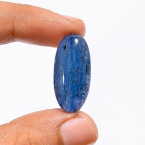Piedra preciosa de cianita azul neón natural, cabujón, piedra curativa, piedra preciosa suelta, envoltura de alambre y piedra para hacer macramé, cristal de cianita pulido a mano