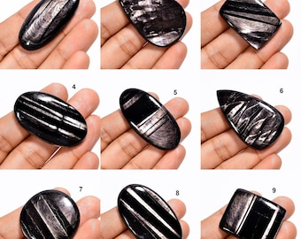 Natural Hypersthene Stones Smooth Polished Hypersthene Cabochon Flat Back Gemstones Hypersthene for Pendant Making Jewelry Crafts Supply