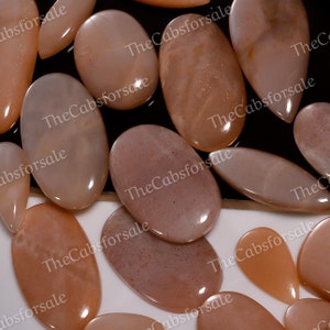 AAA+ Top Quality of Natural Peach Moonstone Cabochon Loose Gemstone for Making Jewelry, 20 mm to 40 mm Size Gemstone, Flatback, Gemstone Lot