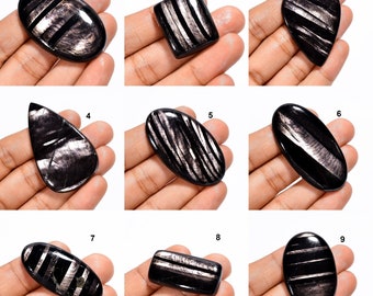 100% Natural Hypersthene Stones, Smooth Polished Hypersthene Cabochon, Flat Back Gemstones, Pendant Making Jewelry Supply