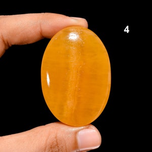 Gebänderter Orangen Calcit Cabochon Natürlicher Calcit Edelstein für die Schmuckherstellung, Kunsthandwerk