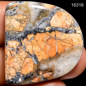Cabochon di diaspro maligano naturale, pietra preziosa sciolta, pietra curativa, cabochon grigio arancione