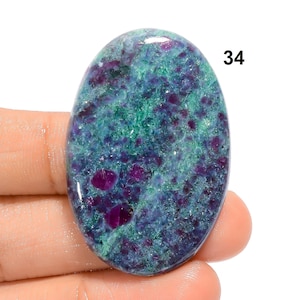 Natural Ruby Kyanite Cabochon, Loose Gemstone, Healing Crystals, Metaphysical, Chakra, Jewelry Making Stone, Gift For Her, Ruby In Kyanite