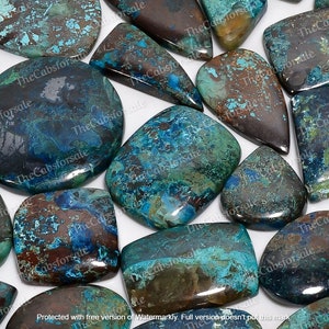 Chrysocolla Azurite Cabochon, Loose Gemstones, Wholesale Azurite Chrysocolla Mix Lot, Jewelry Making Supplies, Sizes  15mm to 45mm