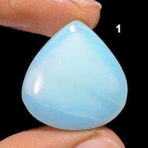 Blue Peruvian Opal Gemstone Oval Cabochon Teardrop Pear Shape Peru Opal Cabochon