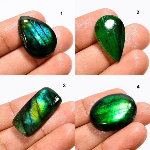 Groen geverfde labradoriet edelsteen cabochon verwarmde groene labradoriet steen voor het maken van sieraden