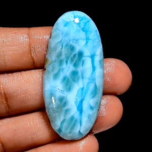 Blue Larimar Cabochon Dolphin stone Blue Pectolite Loose Gemstone Natural Cabochon Ocean Blue Crystal Gift