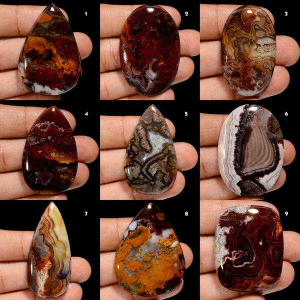 Cabochon naturel de pierres précieuses d'agate en dentelle folle