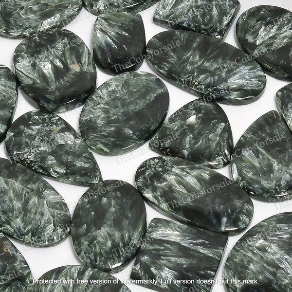 High Quality Natural Green Seraphinite Cabochon Loose Gemstones Seraphinite Bulk Wholesale Stones Seraphinite Crystal, SIZE 20-40MM