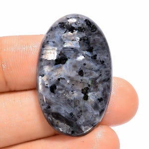 Larvikite Cabochon, Larvikite Stone, Black Labradorite, Norway Moonstone, Flashy Gemstone for Jewelry Making, Crafts, Larvikite Cabochon