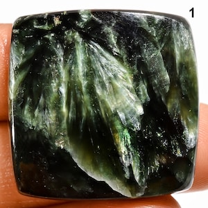 Green Seraphinite Cabochon Healing Stone, Seraphinite Crystal