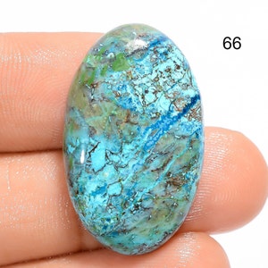 Gemma sciolta di cristallo naturale Chrysocolla Blu Verde Chrysocolla Cabochon Flatback, Lucidato a mano, Pietra Chrysocolla 66. 28x16x5mm, 24ct