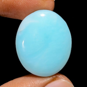 Natural Peruvian Blue Opal Cabochon Loose Gemstone Pear Oval Shape Peru Opal Cabochon