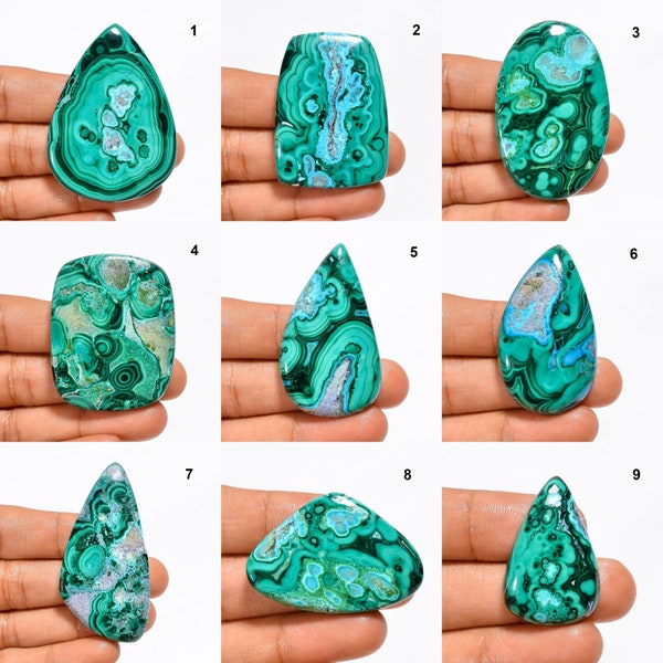 Rare Chrysocolla Malachite Cabochon Stone Natural Chrysocolla Malachite Crystal, Blue & Green Gemstone, Malachite with Chrysocolla Cabochon