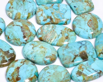 Top Grade Arizona Kingman Turquoise Cabochon Mix Shape Loose Gemstones, Flat Back, Arizona Turquoise, Natural Blue Turquoise Cabochon