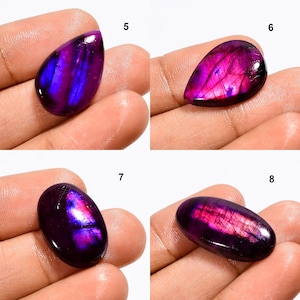 Purple Dyed Labradorite Gemstone Cabochon Heated Purple Labradorite Stone for Making Jewelry, Pink Labradorite Cabochon image 2