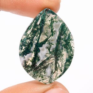 Green Moss Agate Gemstone, Smooth Polished, Designer Moss Agate Cabochon, Green Moss Agate Crystal for Making Jewelry, Moss Agate Stone