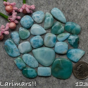Natural Blue Larimar Cabochon, Flatback Hand Polish Larimar Cabochons Mix Lot van 150 karaat (3-5 stuk)