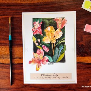 Home Decor Nature Size 6x8 inch Floral Art Desk Decor Peruvian Lily flower Printable Flower Art Gift Item Digital download