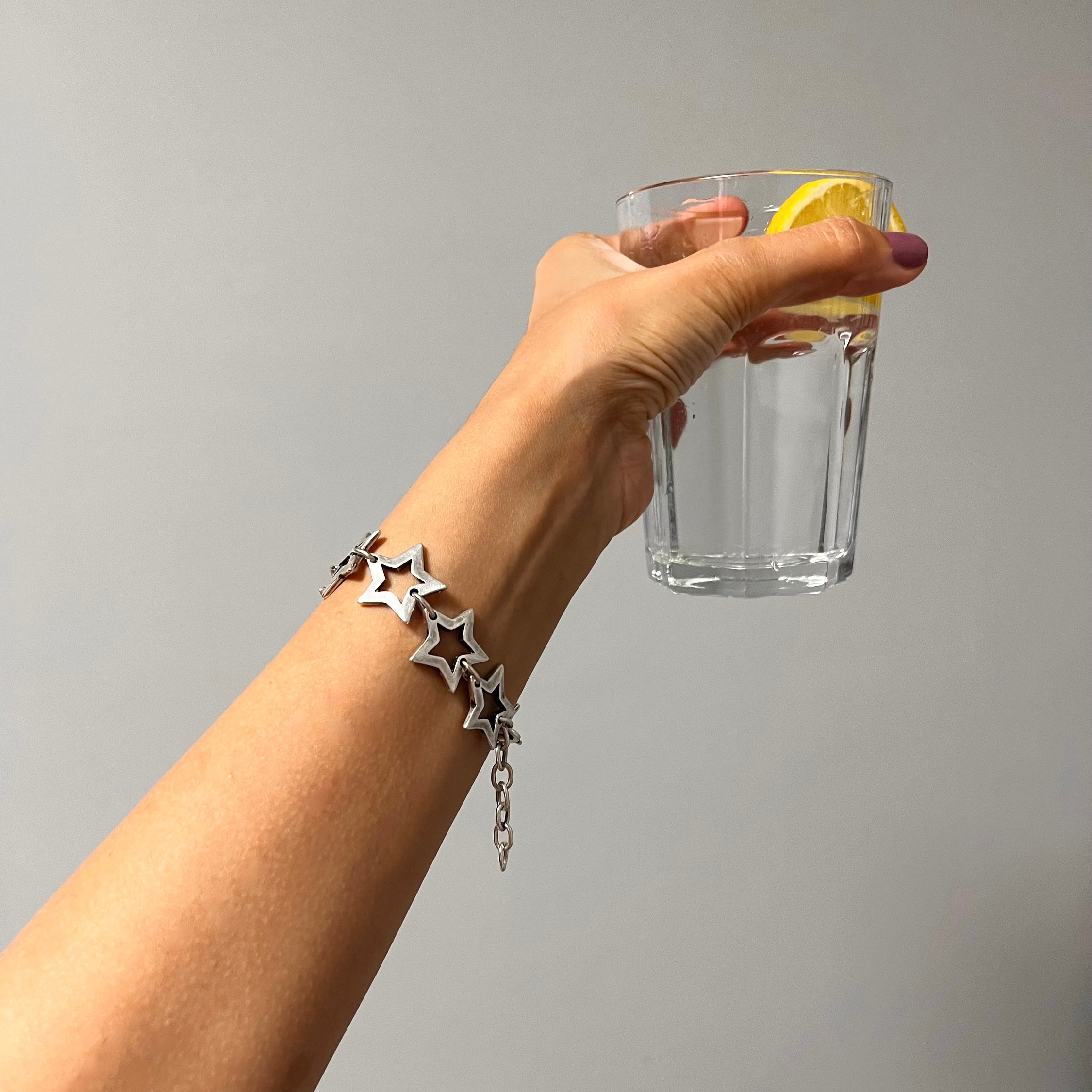 ブレスレット Star Chain Bracelet #5934 Star Chain Bracelet, Handmade Bracelet, Boho Silver Bracelet