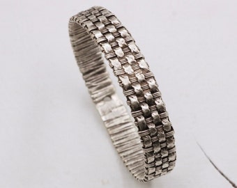 Silver Tone Cuff Adjustable Bracelet, Open Bangle Cuff, Modern Silver Cuff, Statement Bracelet, Unisex Cuff, Jewelry Gift Idea, Bracelet