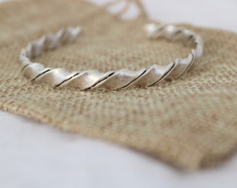Twisted Rope Antique Silver Bracelet, Cable Cuff Bracelet, Rope Cuff Bracelet, Spiral Cuff Bangle, Open Bangle Bracelet, Gift Idea
