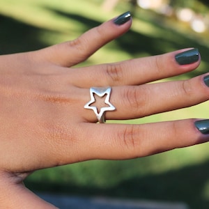 Star Ring, Chunky Star Ring, Astronomy Ring, Celestial Ring, Adjustable Ring, Dainty Star Ring, Everyday Ring, Star Jewelry, 1 Pcs, Z230