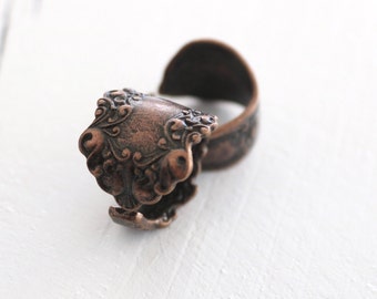 Handmade Antique Ring, Boho Hippie, Gothic Style, Brass Ring, Adjustable Ring, Viking Style, Statement Ring, Chunky Ring, Beautiful Rings