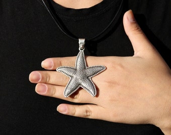 Starfish Pendant Necklace, Dainty Sea Life Pendant, Silver Starfish Pendant, Sea Creature, Sea Life Jewelry, Elegant Jewelry, Best Gift, P45