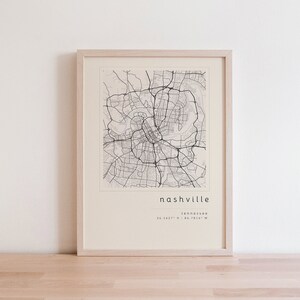 Carte de Nashville, Art mural imprimable, Carte imprimable, Impression de carte de la ville, Art de Nashville, Impression de Nashville, Affiche de Nashville, Carte de Nashville