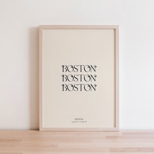 Boston Kunst, druckbare Wandkunst, Stadt Druck, Typografie Druck, Boston Druck, Boston Poster, Boston Wandkunst, Erdton Wandkunst, Beige Kunst