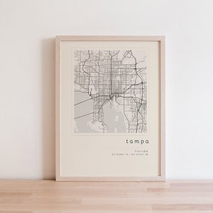 Tampa Map, Printable Wall Art, Map Printable, City Map Print, Tampa Art, Tampa Print, Tampa Poster, Map of Tampa, Minimalist Map