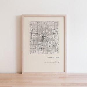 Houston Map, Printable Wall Art, Map Printable, City Map Print, Houston Art, Houston Print, Houston Poster, Map of Houston, Minimalist Map