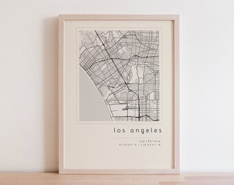 Mapa de Los Ángeles, Arte de pared imprimible, Mapa imprimible, Impresión de mapas de la ciudad, Arte de Los Ángeles, Impresión de Los Ángeles, Cartel de Los Ángeles, Mapa de Los Ángeles