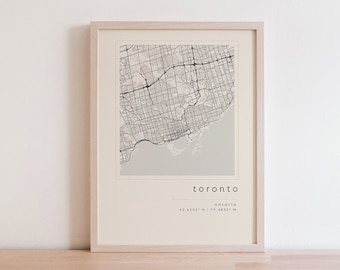 Toronto Map, Printable Wall Art, Map Printable, City Map Print, Toronto Art, Toronto Print, Toronto Poster, Map of Toronto, Minimalist Map