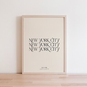 New York City Art, Printable Wall Art, City Print, Typography Print, New York City Print, New York City Poster, New York City Wall Art
